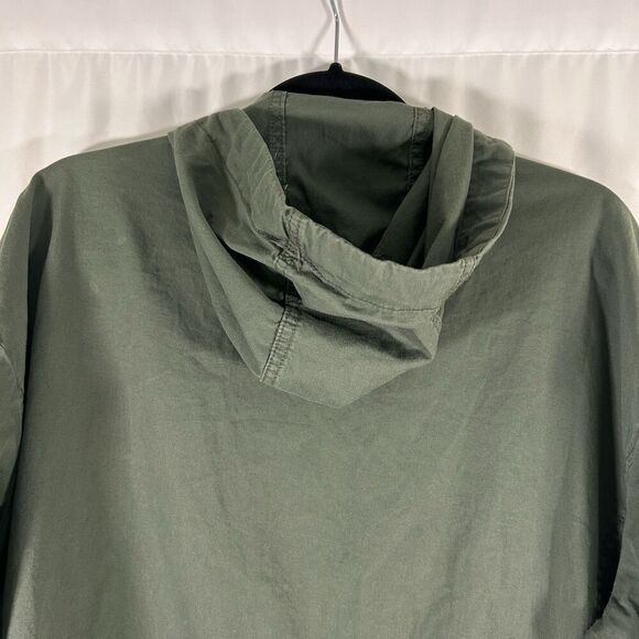 Gap Jacket Women's Large Green Full Zip Hooded Full Zip Pockets 100% Cotton - Picture 4 of 7